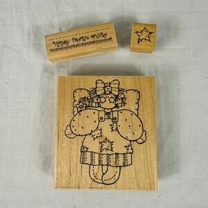 D.O.T.S. Fourth of July Rubber Stamp Set Betsy Star 3 Stamps Crafts Scrapbooking